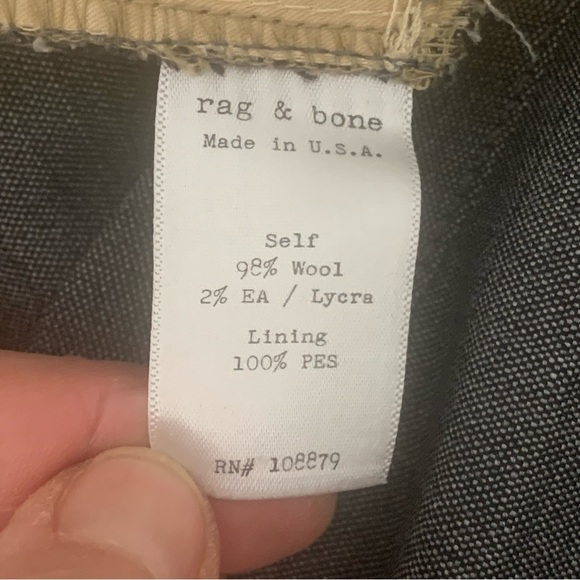RAG & BONE Wool Slim Leg Dress Pants Grey Size 8 - Picture 7 of 15